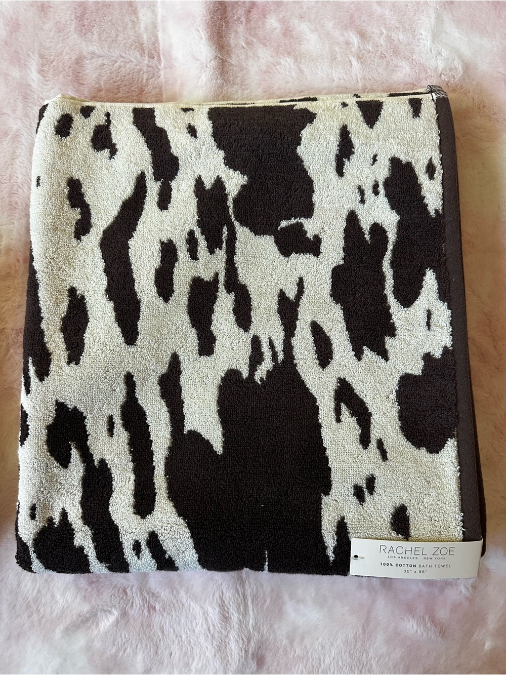 Cow Print Bath Towel - Rachel Zoe NWT
